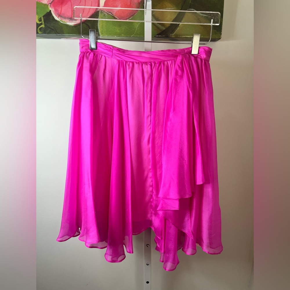 Oscar de la Renta Silk Chiffon Pink Skirt Size 6 Vintage & Repurposed